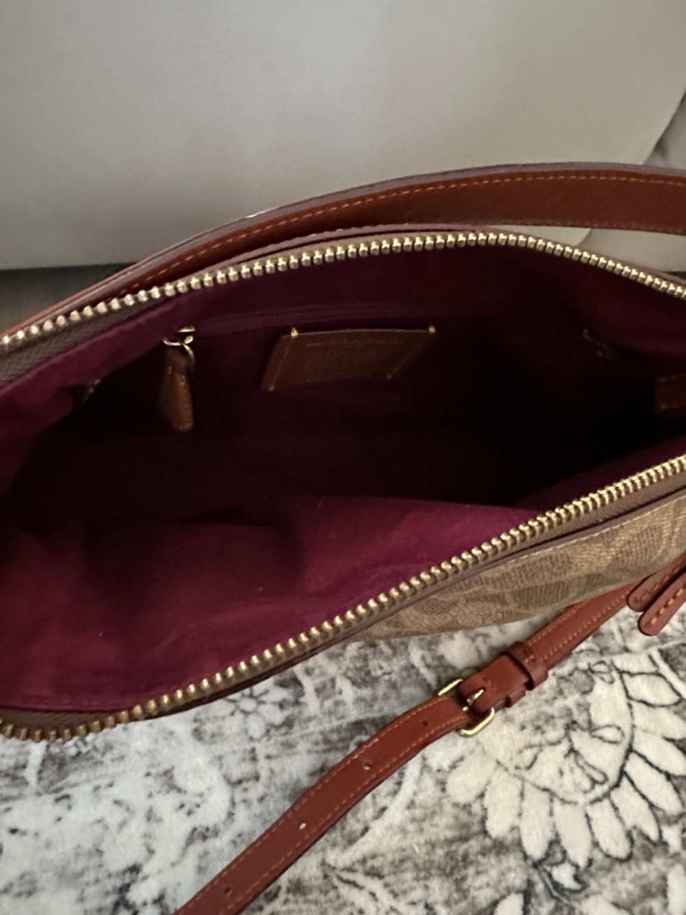 Coach Crossbody with Chestnut Leather Trim - Picture 2 of 3